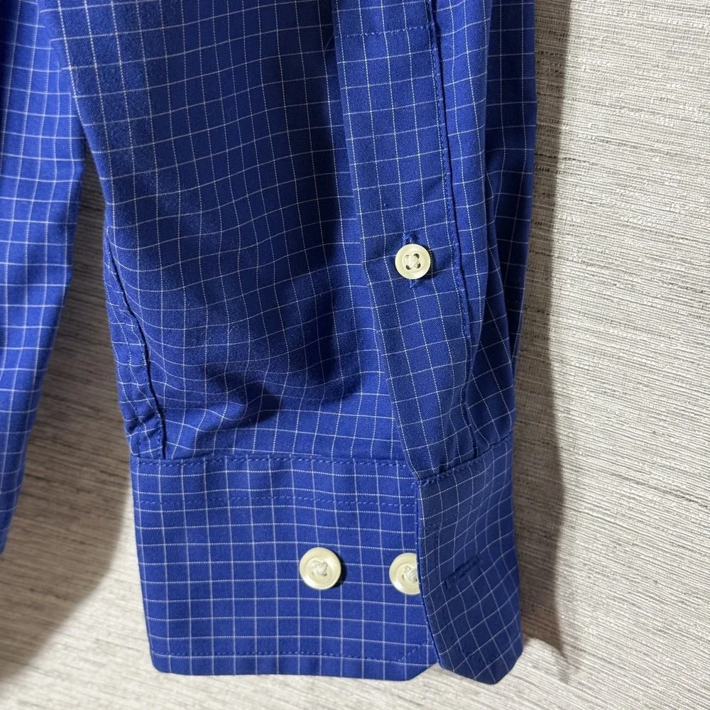 NAUTICA Men's Classic Fit Wrinkle Resistant‎ Button Down Shirt Blue Checkered M